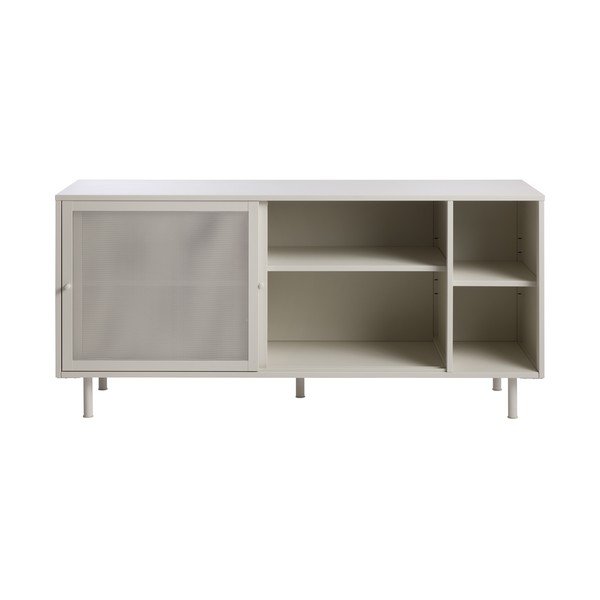 Comodă gri din metal cu ușă glisantă 160x75x47 cm Veep – Unique Furniture-image-2