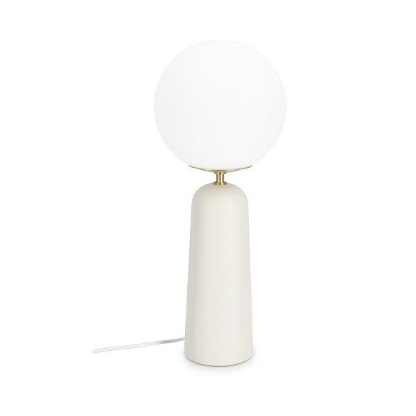 Veioză albă din metal cu abajur din sticlă (înălțime 51 cm) Delphine – Bizzotto