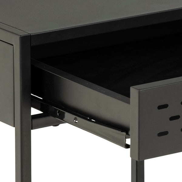 Noptieră din metal cu sertar Actona Newcastle, negru-image-1