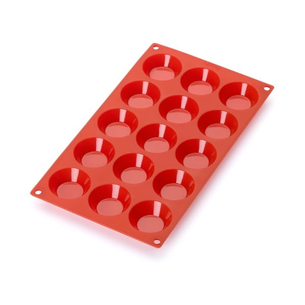 Formă din silicon pentru 15 mini prăjituri Lékué, roșu