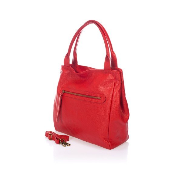 Geantă din piele Markese Sahara, roșu-image-2