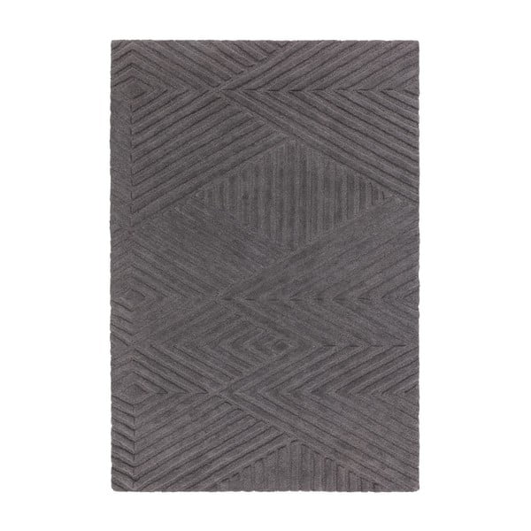 Covor gri antracit din lână 120x170 cm Hague – Asiatic Carpets
