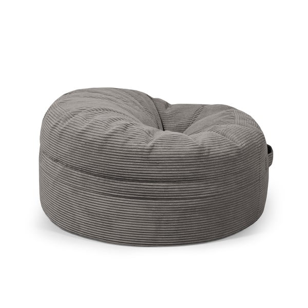 Fotoliu bean bag gri deschis cu tapițerie din catifea reiată Roll 105 – SLOWDOWN-image-2