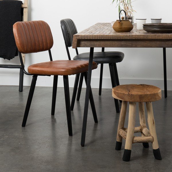 Scăunel din lemn de tec White Label Harry-image-2