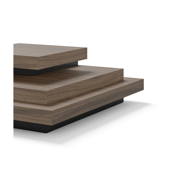 Măsuță de cafea negru-natural  cu aspect de lemn de nuc 110x110 cm Slate – TemaHome-image-4