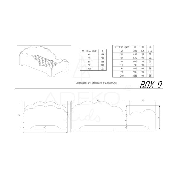 Pat din lemn de pin pentru copii Adeko BOX 9, 90 x 160 cm-image-4