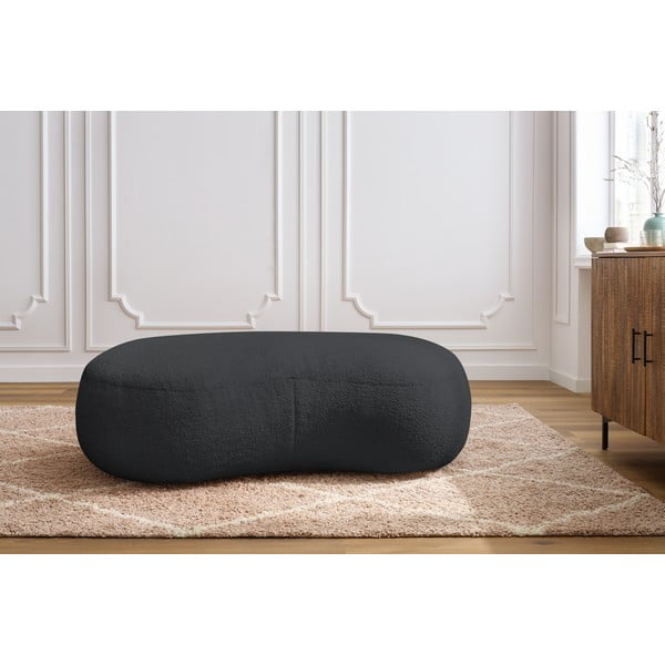 Puf din stofă bouclé gri închis Saint-Germain – Bobochic Paris-image-1