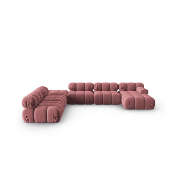 Canapea roz cu tapițerie din catifea 379 cm Bellis – Micadoni Home