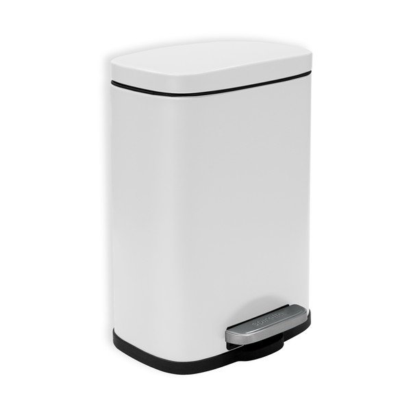 Coș de gunoi alb mat cu pedală din oțel 5 l   Akira – Spirella