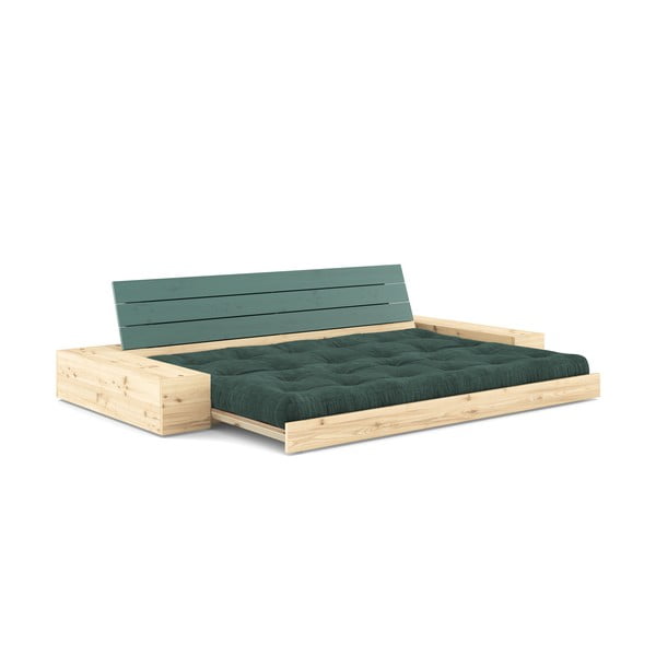 Canapea verde-închis extensibilă cu tapițerie din catifea reiată  244 cm Base – Karup Design-image-4