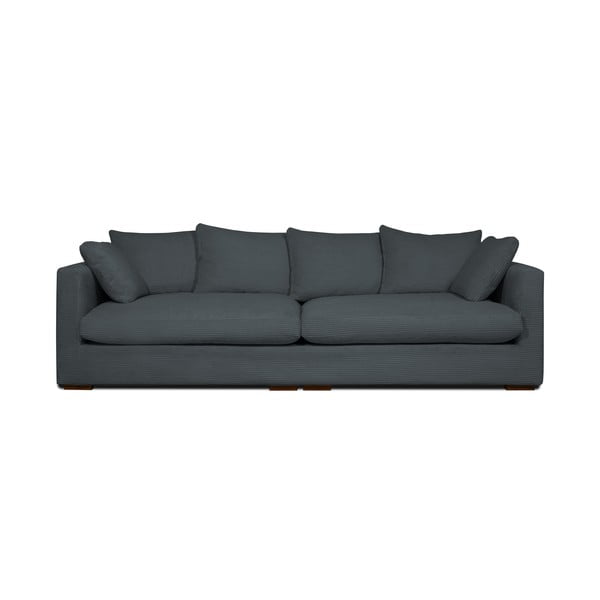 Canapea gri cu tapițerie din catifea reiată  266 cm Comfy – Scandic