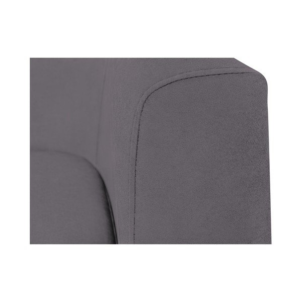 Canapea cu tapițerie din catifea Kooko Home GLAM, gri cărbune, 125 cm-image-2