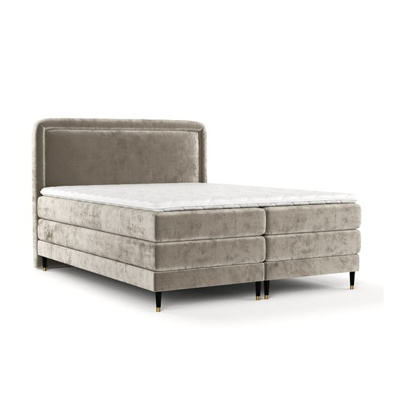 Pat boxspring maro deschis 180x200 cm Dove – Maison de Rêve