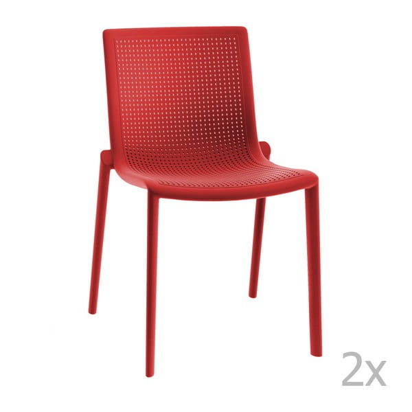 Set 2 scaune grădină Resol Beekat, roșu