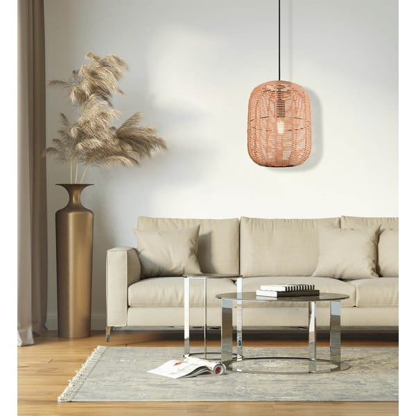 Lustră maro deschis cu abajur textil ø 35 cm Runa – Trio-image-3