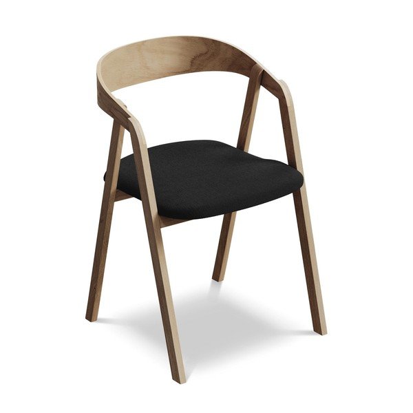 Scaun de sufragerie negru din lemn masiv Erika – Makamii