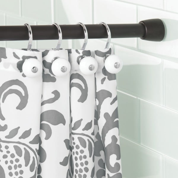 Bară perdea pentru cabina de duș cu lungime ajustabilă iDesign Cameo, lungime 109 - 190 cm, negru-image-1