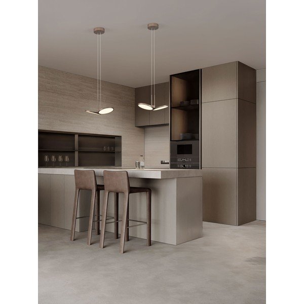 Lustră auriu mat LED cu intensitate reglabilă din aluminiu ø 32,5 cm Vea – Nova Luce-image-1