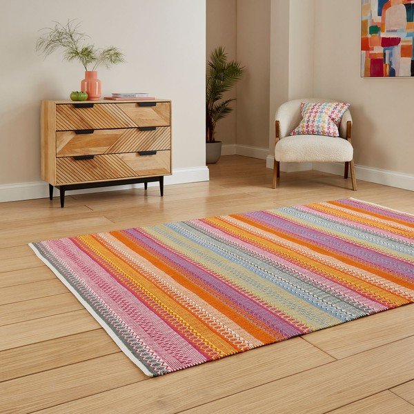 Covor țesut manual din bumbac 160x230 cm Cascade Bright Multi – Think Rugs-image-2