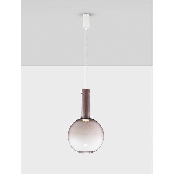 Lustră maro LED cu intensitate reglabilă din sticlă ø 30 cm Nostos – Nova Luce-image-2
