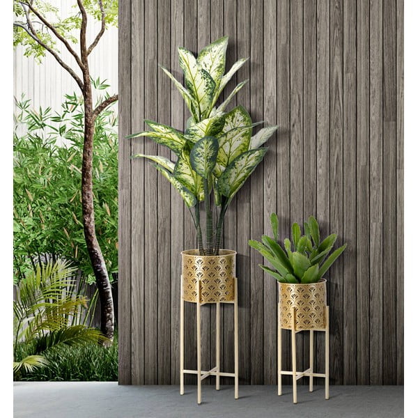 Set 2 suporturi pentru ghivece Mauro Ferretti Golvy, înălțime 52 cm, auriu-image-1