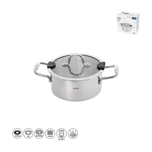 Cratiță cu capac din oțel inoxidabil 1,2 l Venice – Orion-image-3