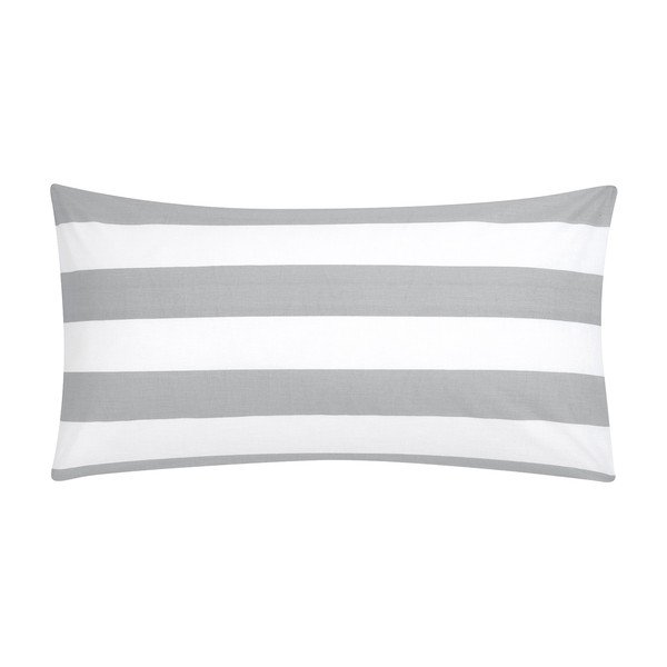 Față de pernă decorativă din bumbac Kjana, 40 x 80 cm, alb-gri