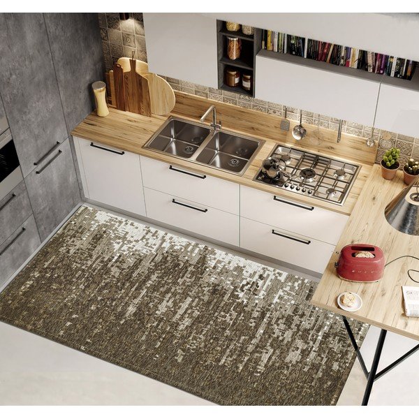 Covor tip traversă maro lavabil 55x140 cm Tamigi Fango – Floorita-image-1
