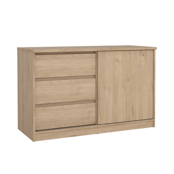 Comodă în culoare naturală cu aspect de lemn de stejar cu ușă glisantă 119x76x50 cm Naia – Tvilum-image-3
