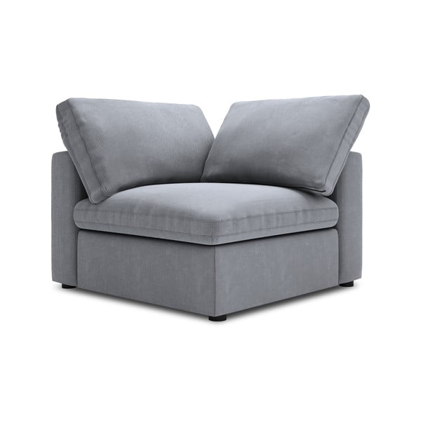 Modul reversibil de colț cu tapițerie din catifea pentru canapea Windsor & Co Sofas Galaxy, gri