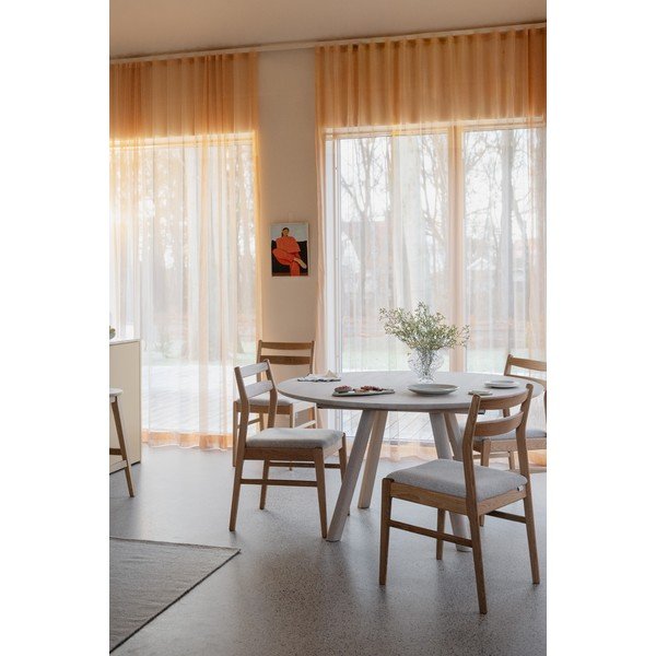 Scaun de dining crem/în culoare naturală din lemn de stejar Kerwin – Rowico-image-1