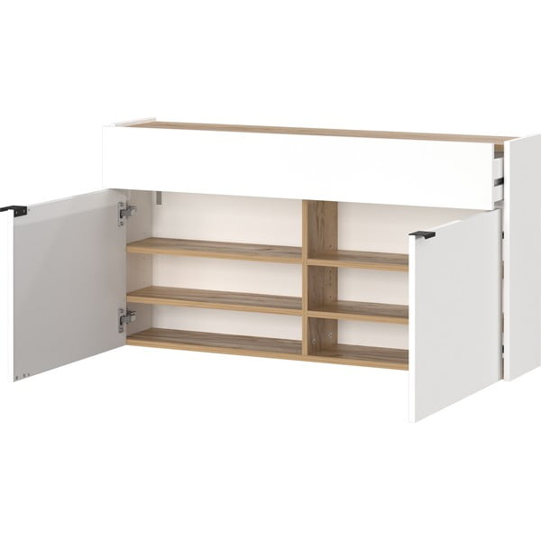 Dulap alb cu aspect de lemn de stejar 110x57x22 cm Ameca – Germania-image-3