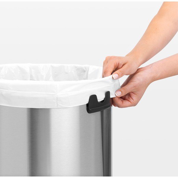 Coș de gunoi argintiu mat din oțel 60 l Push Bin – Brabantia-image-3