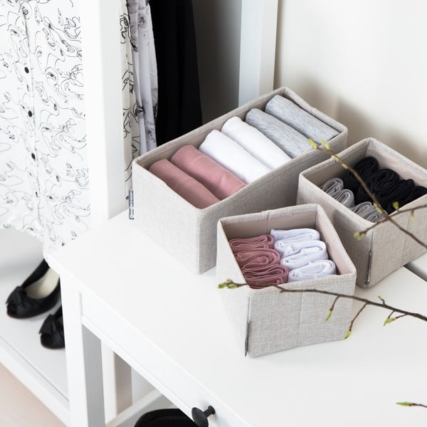 Set 3 organizatoare Bigso Box of Sweden Drawer, bej-image-1