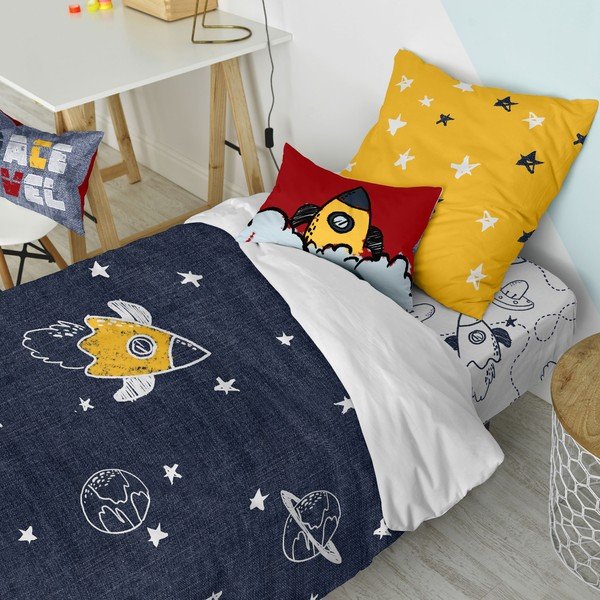 Lenjerie de pat pentru copii din bumbac pentru pat de o persoană 140x200 cm Starspace – Mr. Fox-image-1
