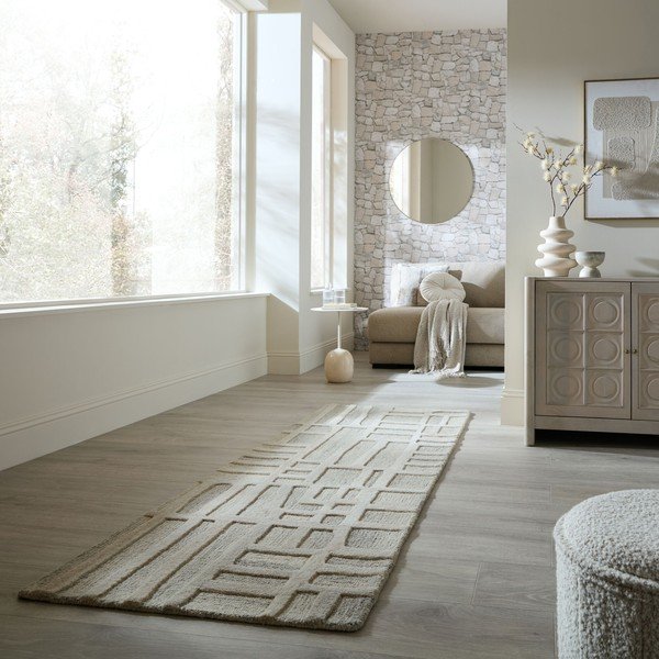 Covor tip traversă grej țesut manual din lână 80x300 cm Elva  – Flair Rugs-image-1