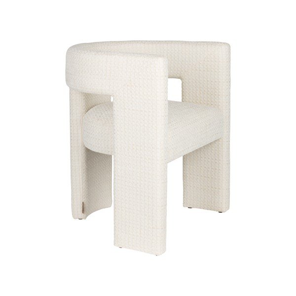 Scaun de sufragerie crem cu cotiere tapițat Medina – Dutchbone