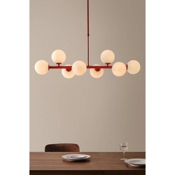 Plafonieră roșie/albă din sticlă opal 30x104 cm Ekman – Jotex-image-1