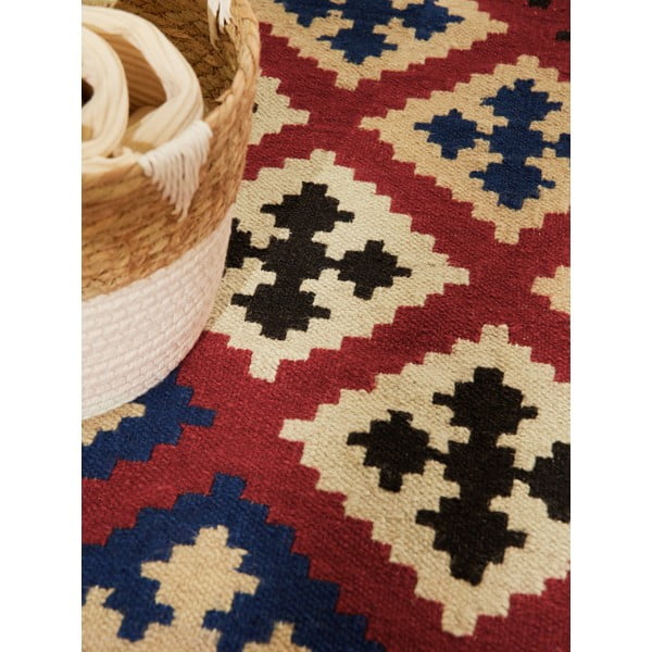 Covor roșu reversibil, țesut manual din lână 120x170 cm Kamal Rami – Nouristan-image-3