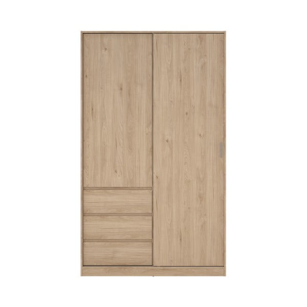 Șifonier în culoare naturală cu aspect de lemn de stejar cu ușă glisantă 119x200x60 cm Naia – Tvilum