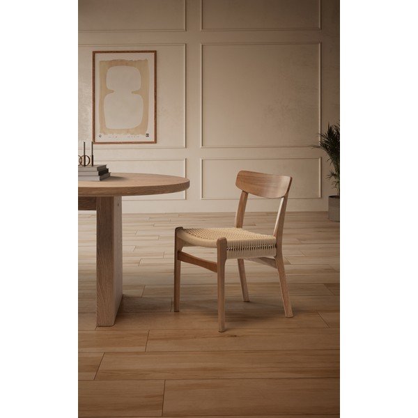 Scaune de dining în culoare naturală 2 buc. din lemn de arbore de cauciuc Biel – MOME-image-2