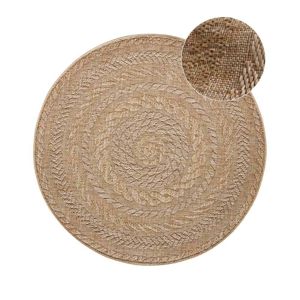 Covor adecvat interior/exterior NORTHRUGS Almendro, Ø 160 cm, bej