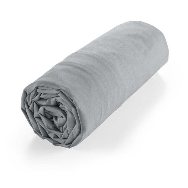 Cearceaf gri din bumbac organic cu elastic 160x200 cm Biolina – douceur d'intérieur-image-4