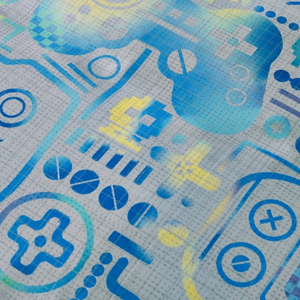 Cearceaf pentru copii gri din microfibră pentru pat de o persoană/pentru saltea înaltă cu elastic 90x190 cm Gamer – Catherine Lansfield-image-2