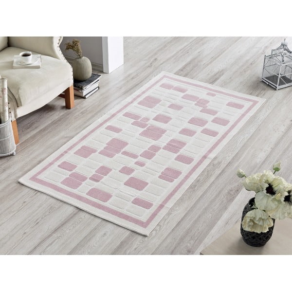 Covor Pink Tiles, 100 x 150 cm