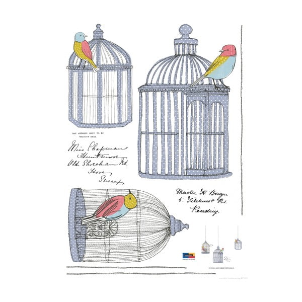 Set autocolante Ambiance Birds In Cage-image-2
