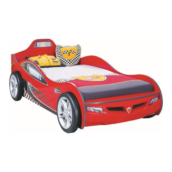 Pat de copii în formă de mașină Coupe Carbed Red, 90 x 190 cm, roșu