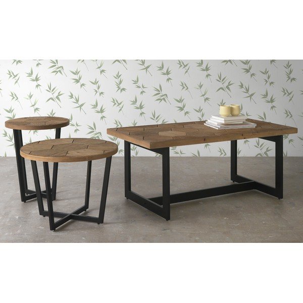 Masă de cafea cu structură din fier Geese Honeycomb, ⌀ 59 cm, negru-image-4