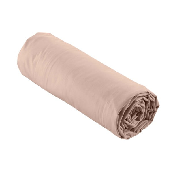 Cearceaf roz din bumbac percal cu elastic 160x200 cm Percaline – douceur d'intérieur-image-4