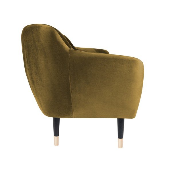 Canapea Mazzini Sofas BENITO cu picioare negre, galben muștar, 188 cm-image-3